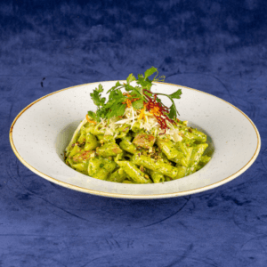 PENNE CU PROSCIUTTO COTTO SI PESTO DE FISTIC (350gr)